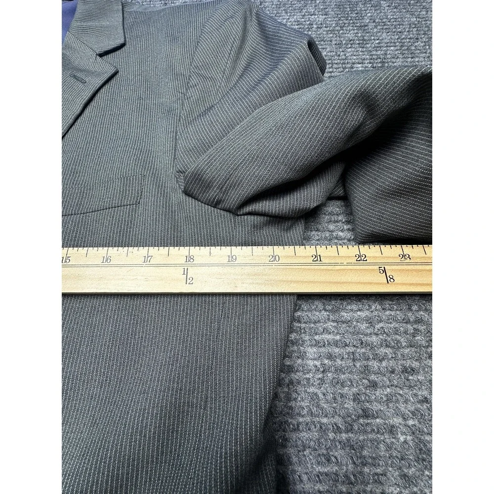 JF J Ferrar Suit Jacket Mens 40R Gray‎ Modern Fit Pinstripe Blazer Two Button